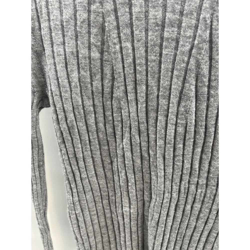 Banana Republic Grey Wide Rib Sweater Womens L 100% Merino Wool Capsule Workwear - Picture 2 of 6